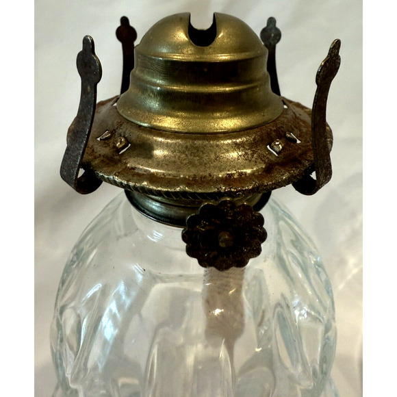 Diamond Point Lamplight Farms Kerosene Oil Lamp Austria Mushroom Shade 14" Chimn - Picture 6 of 13